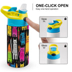 Colourful Cats - Little Kids Water Bottle Little Kids Water Bottle animal Printed Offshore