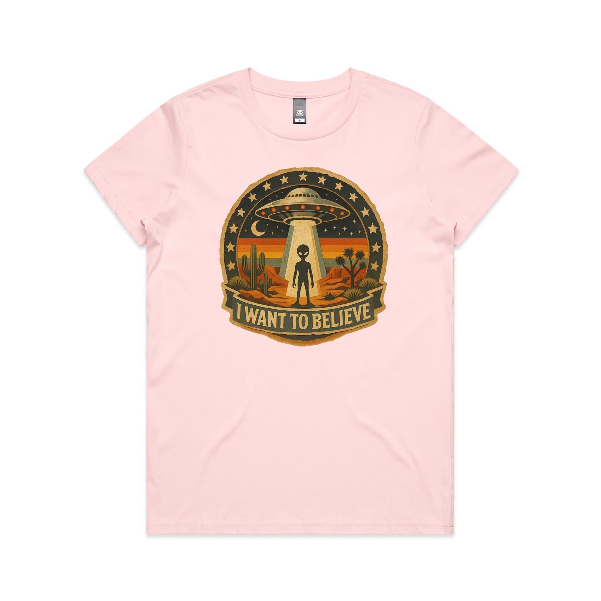 I Want To Believe Vintage UFO Women's AS Colour T-shirt