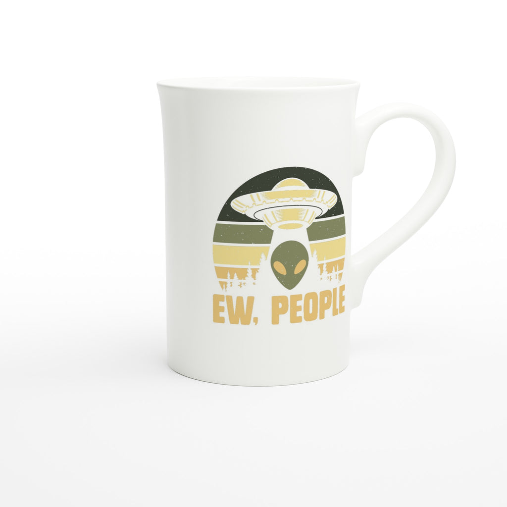 Alien Ew, People - White 10oz Porcelain Slim Mug Porcelain Mug Globally Fulfilled Sci Fi