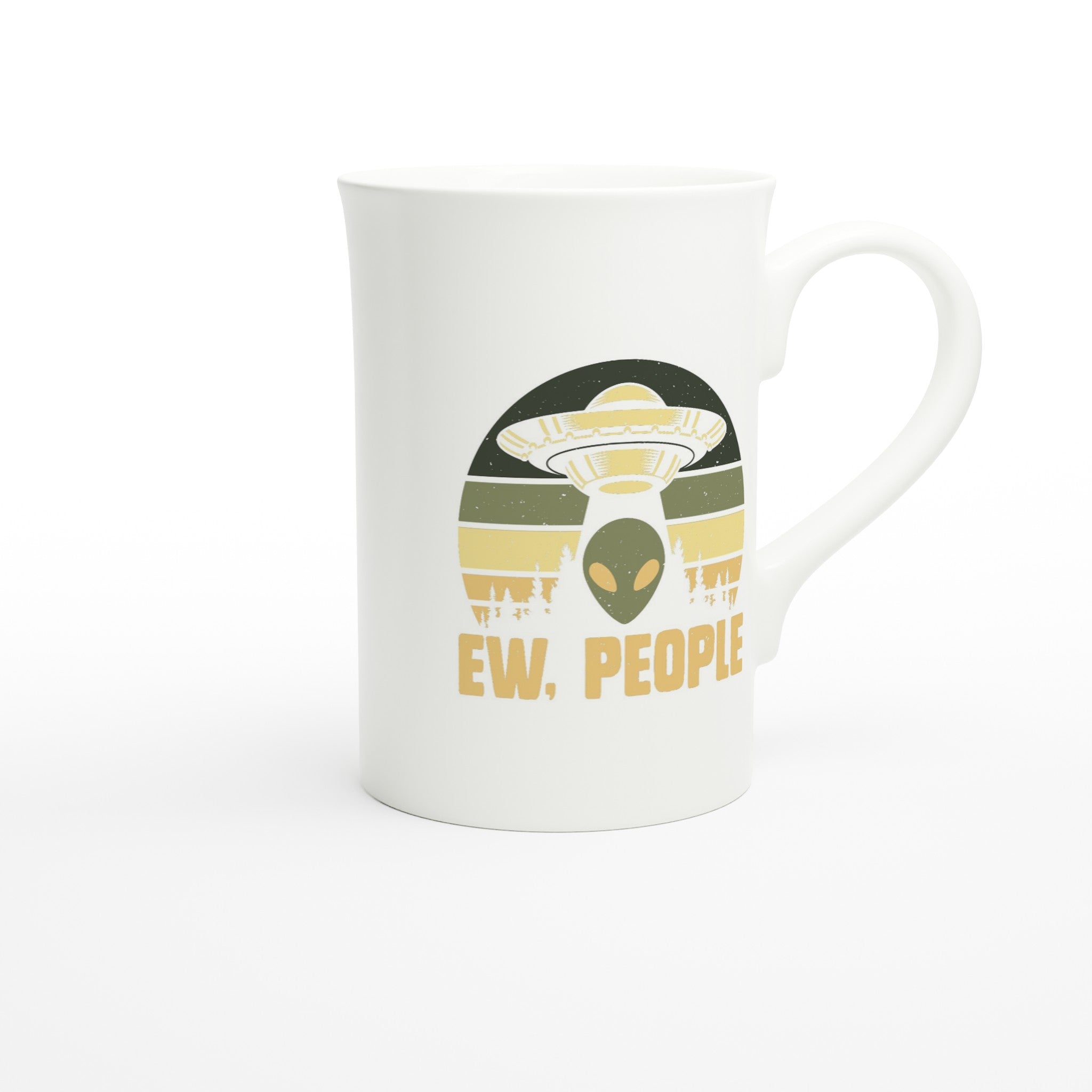 Alien Ew, People - White 10oz Porcelain Slim Mug Porcelain Mug Globally Fulfilled Sci Fi