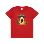 Black Cat Alien UFO Abduction Kids AS Colour T-shirt