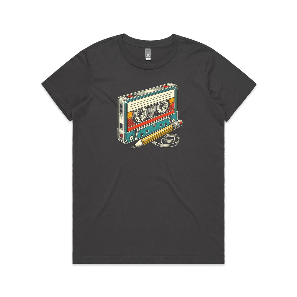 Cassette Tape And Pencil - Womens T-shirt