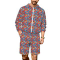 Comic Book Cells Men's Lightweight Sun Hoodie & Shorts Set 4XL Men's Lightweight Sun Hoodie & Shorts comic Printed Offshore