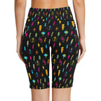 Fun Lightning Women's Bike Shorts With Side Pockets Women's Bike Shorts comic Printed Offshore