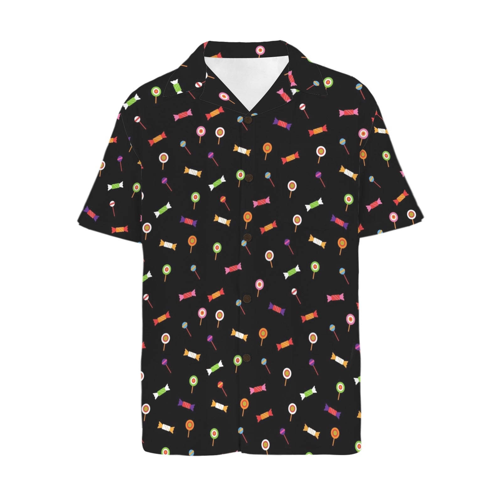 Candy Men's Short Sleeve Hawaiian Shirt Men's Hawaiian Shirt (New) Food Printed Offshore
