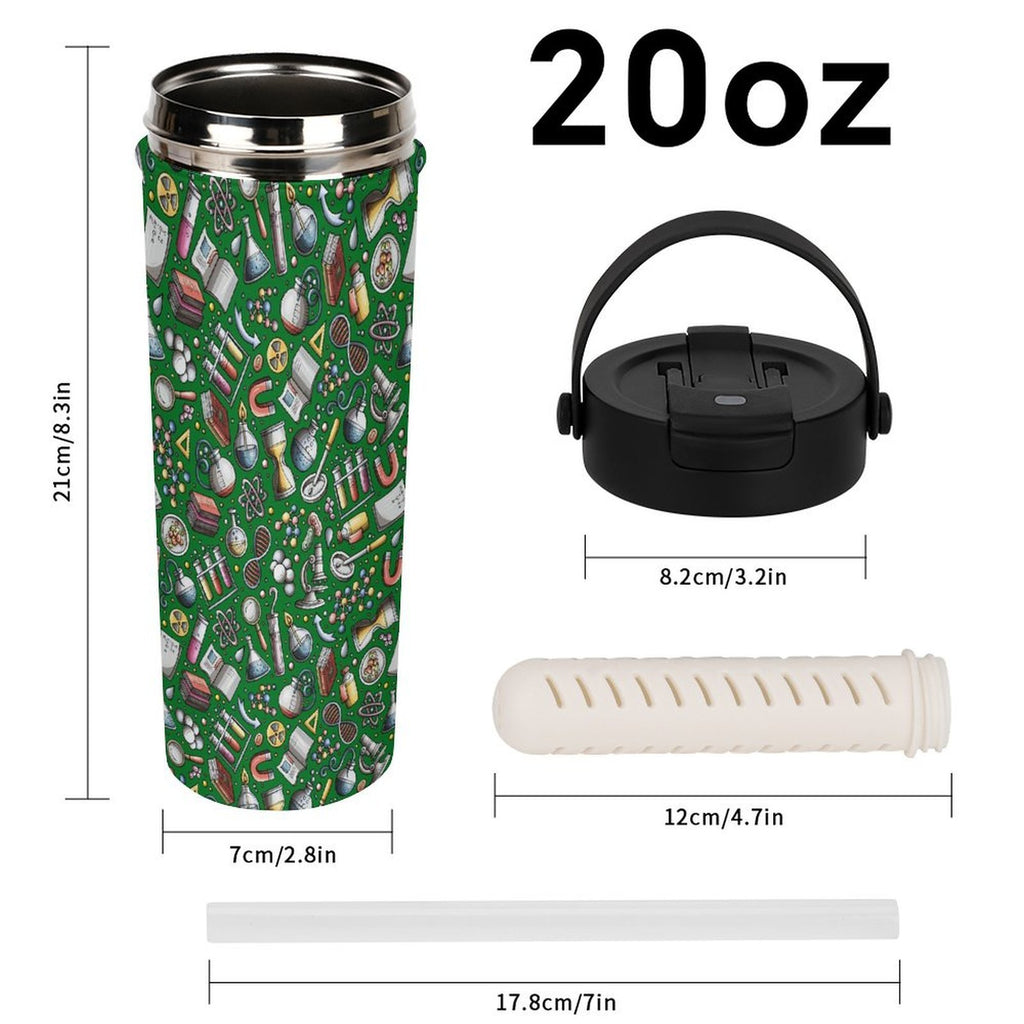 Science Love 20oz Tea Tumbler with Carry Handle