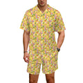 Tropical Fruit Drink Men's Hawaiian Shirt & Shorts Set Men's Hawaiian Shirt & Shorts Set Food Printed Offshore