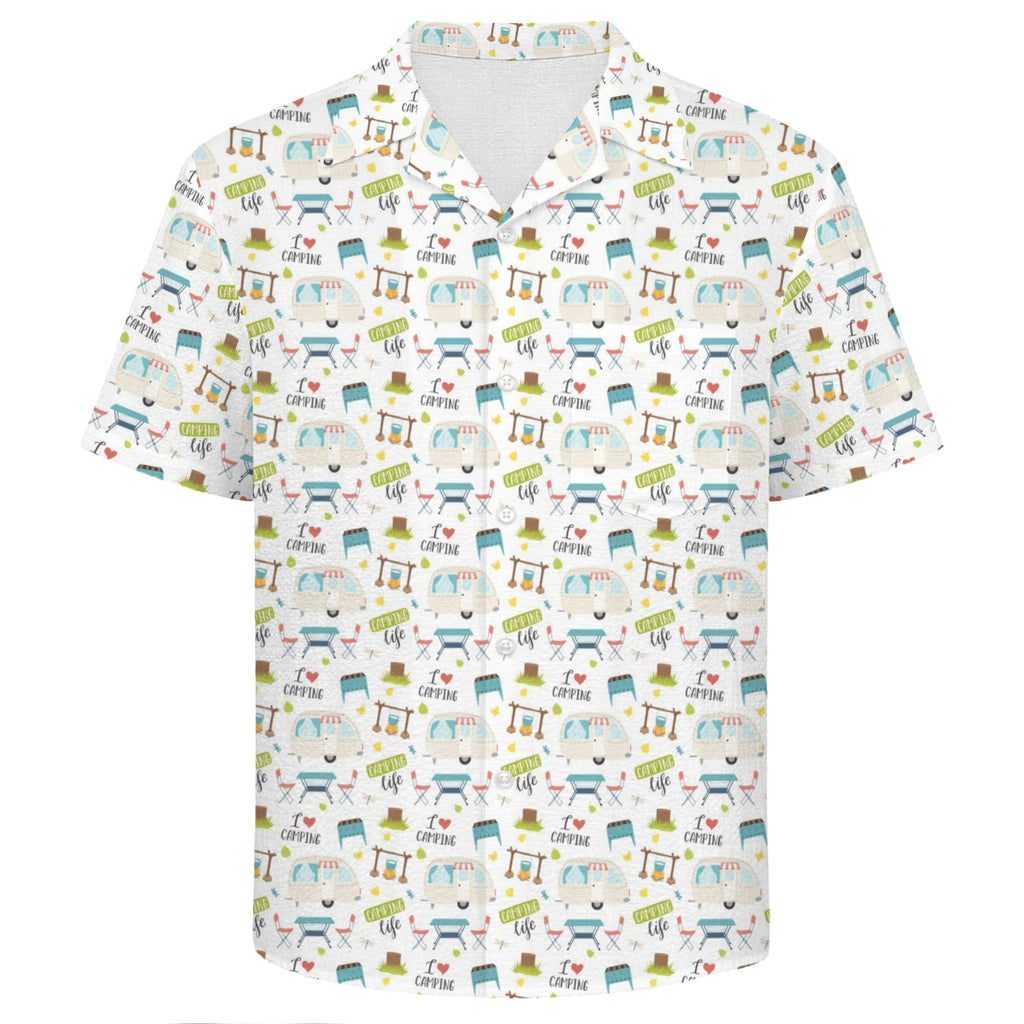 Camping Life Men's Crinkle Hawaiian Shirt