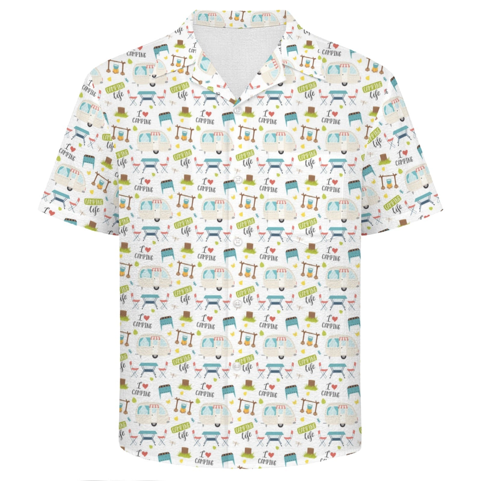 Camping Life Men's Crinkle Hawaiian Shirt
