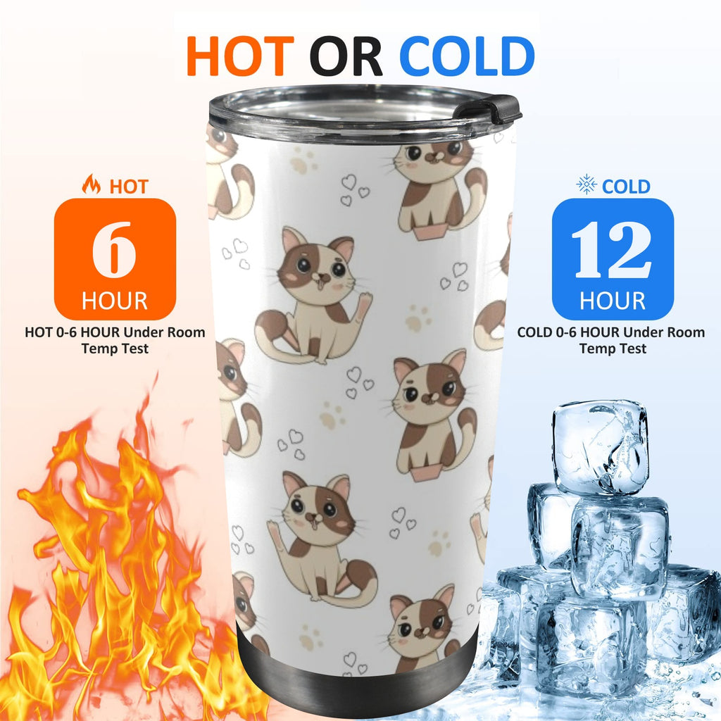 Cheeky Cats 20oz Mobile Tumbler with Lid (Black Lock) 20oz Travel Mug animal Printed Offshore