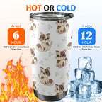 Cheeky Cats 20oz Mobile Tumbler with Lid (Black Lock) 20oz Travel Mug animal Printed Offshore