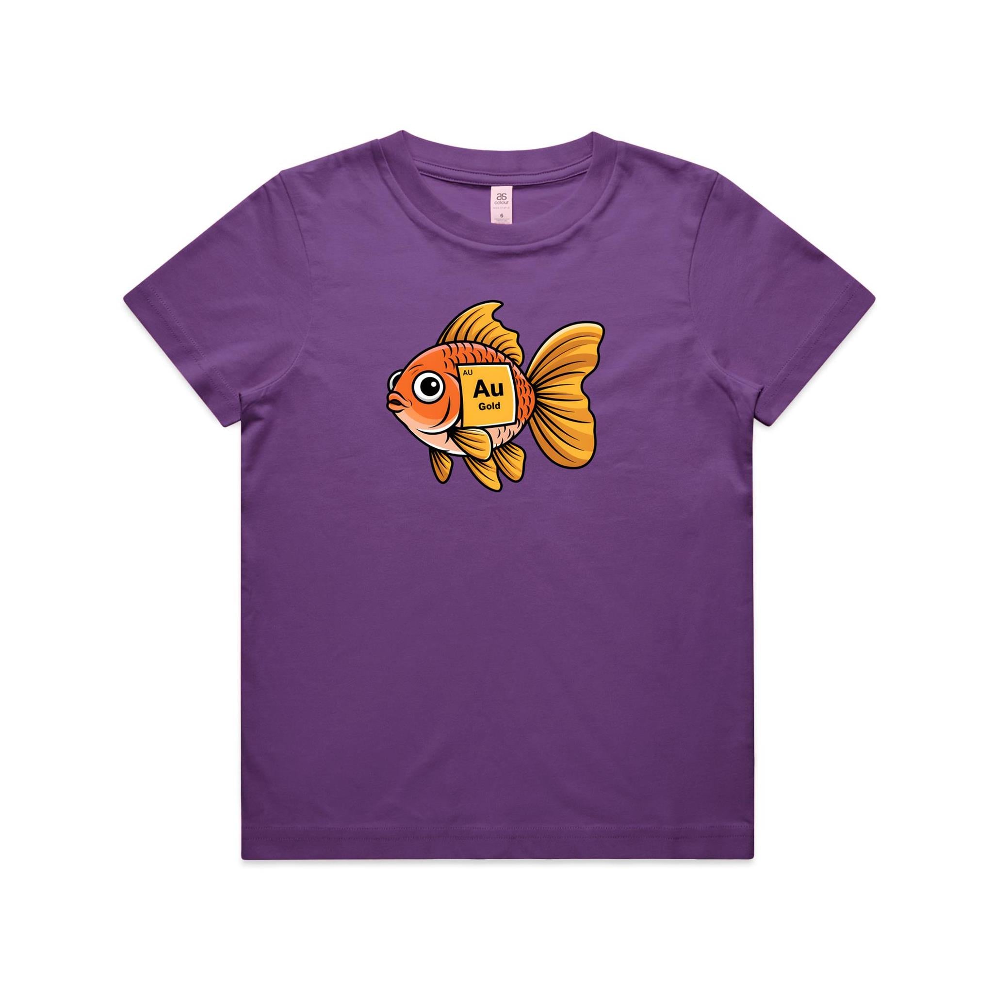 Gold Fish Periodic Table Element Kids AS Colour T-shirt