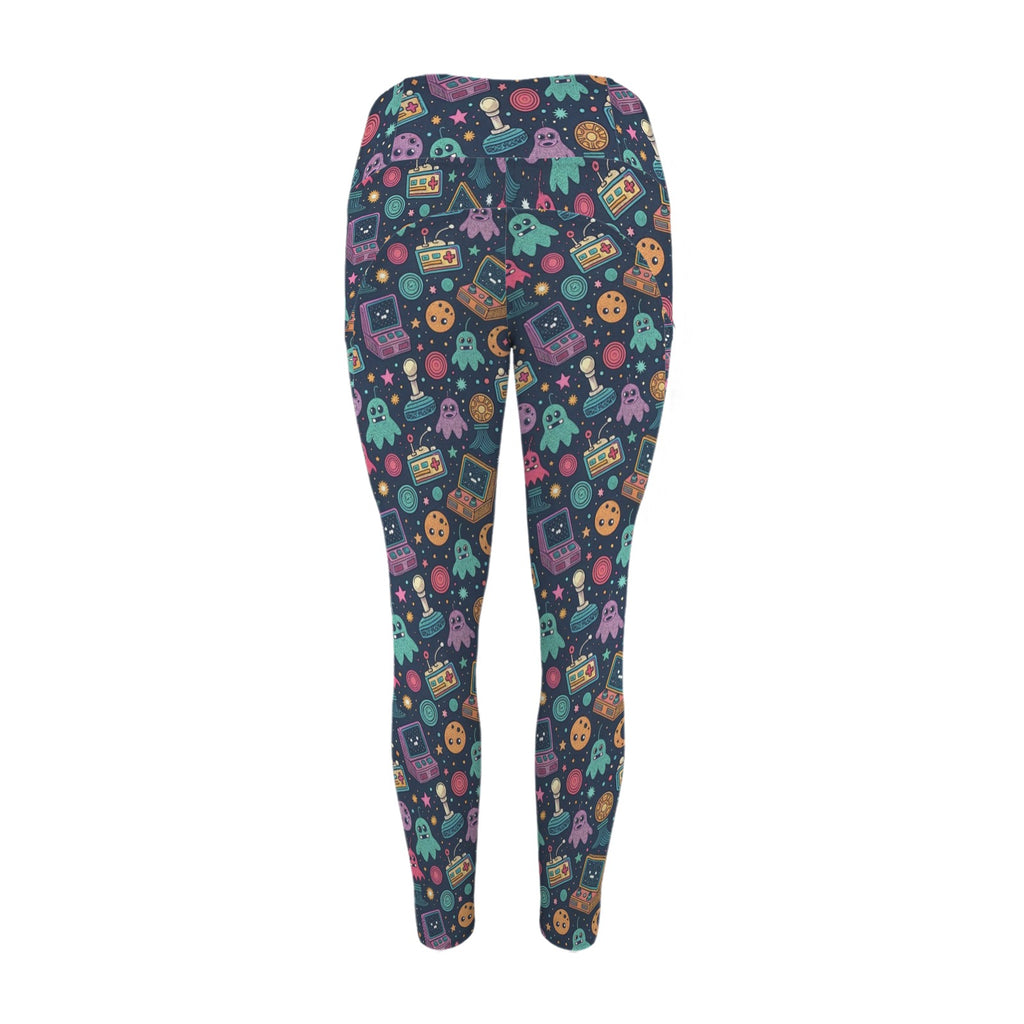 Space Arcade Women's High Waist Pockets Yoga Leggings Women's High Waist Pockets Yoga Leggings Games Printed Offshore
