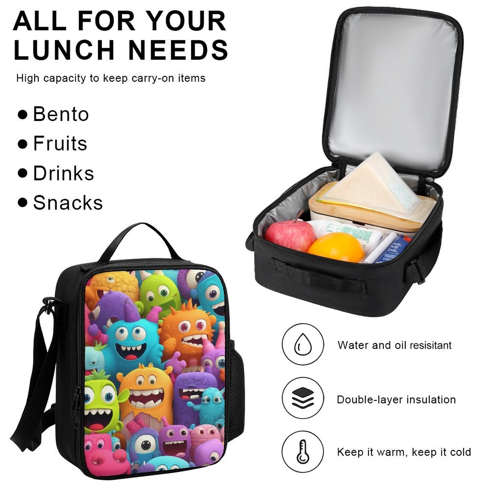 Crazy Monsters - Three Piece Backpack Set