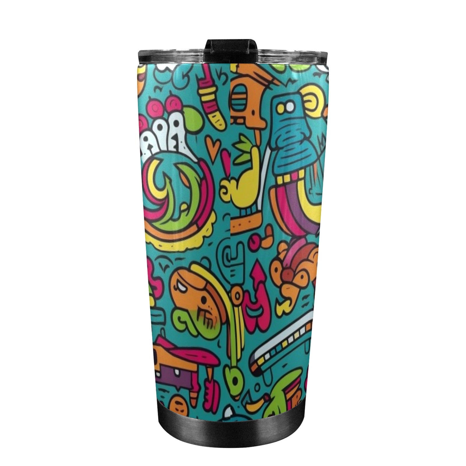 Crazy Characters - 20oz Mobile Tumbler with Lid (Black Lock) 20oz Travel Mug Printed Offshore Sci Fi