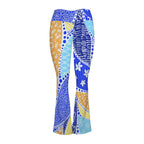 Blue Swirl High Waist Crossover Tummy Control Flare Leggings High Waist Flare Leggings Printed Offshore