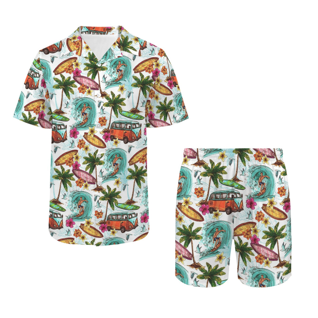 Surfing Safari Men's Hawaiian Shirt & Shorts Set