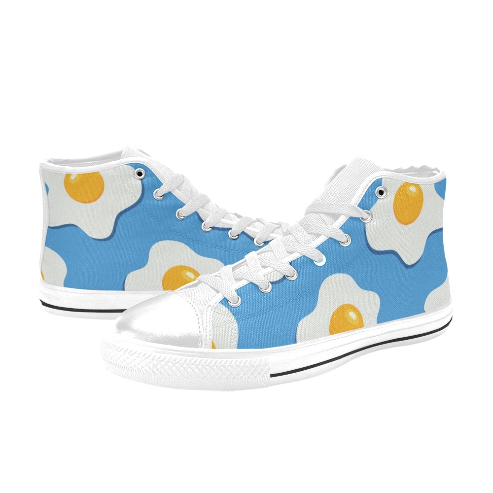 Fried Eggs Men's High Top Canvas Shoes Men's Classic High Top Canvas Shoes Printed Offshore