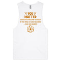 You Matter, Physics Pun Mens Men's AS Colour Drop Arm Tank Top White Drop Arm Tank Top Printed In Australia Science