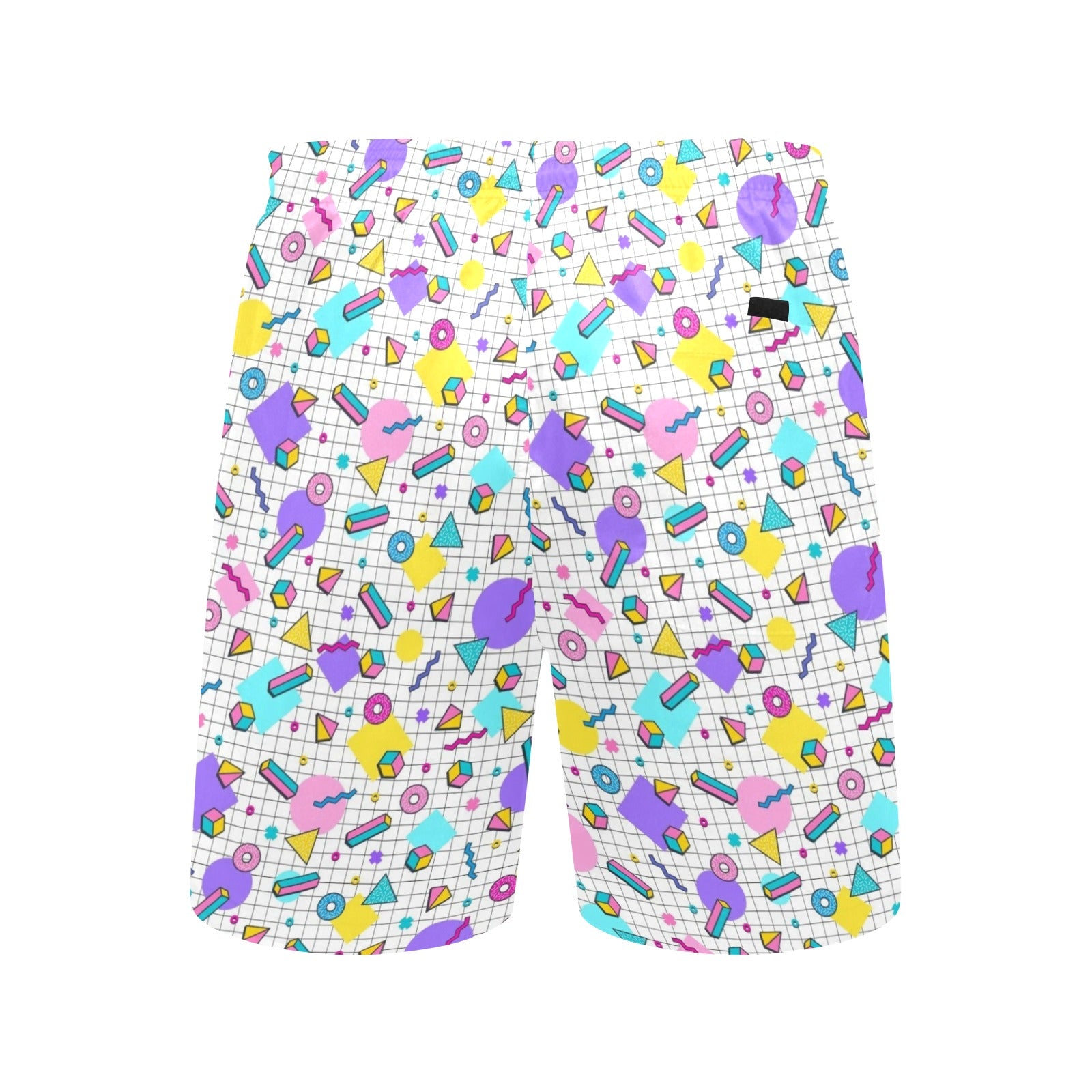 80's Grid Men's Mid-Length Beach Shorts Men's Mid-Length Beach Shorts Printed Offshore Retro