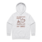 No Inspirational Quotes, Just Coffee - Womens Hoodie White Marle Womens Hoodie Coffee Printed In Australia