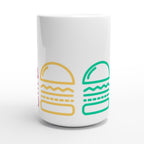 Burger, Burger, Burger - White 15oz Ceramic Mug 15oz Mug food Globally Fulfilled