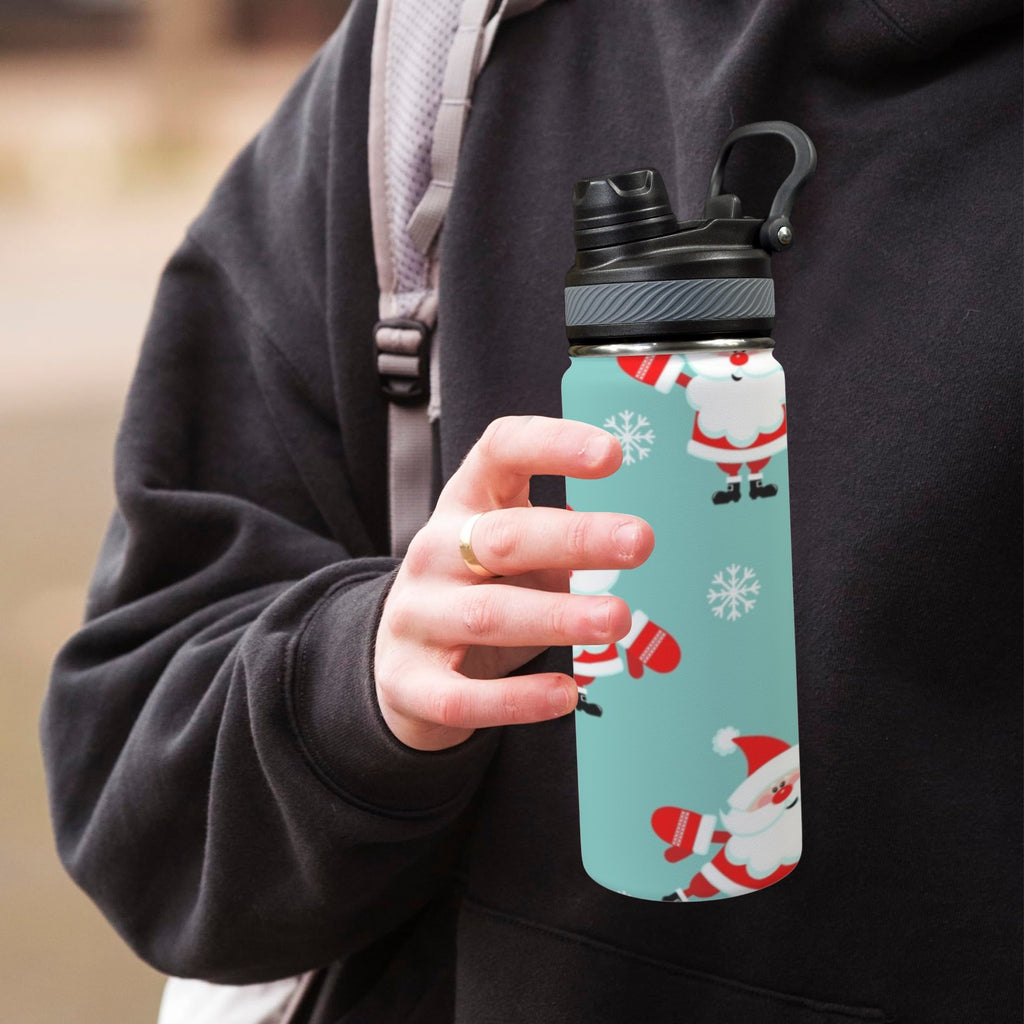 Santas - Insulated Water Bottle with Dual-Use Lid (18oz) Insulated Water Bottle with Dual-Use Lid (18oz) Christmas Printed Offshore
