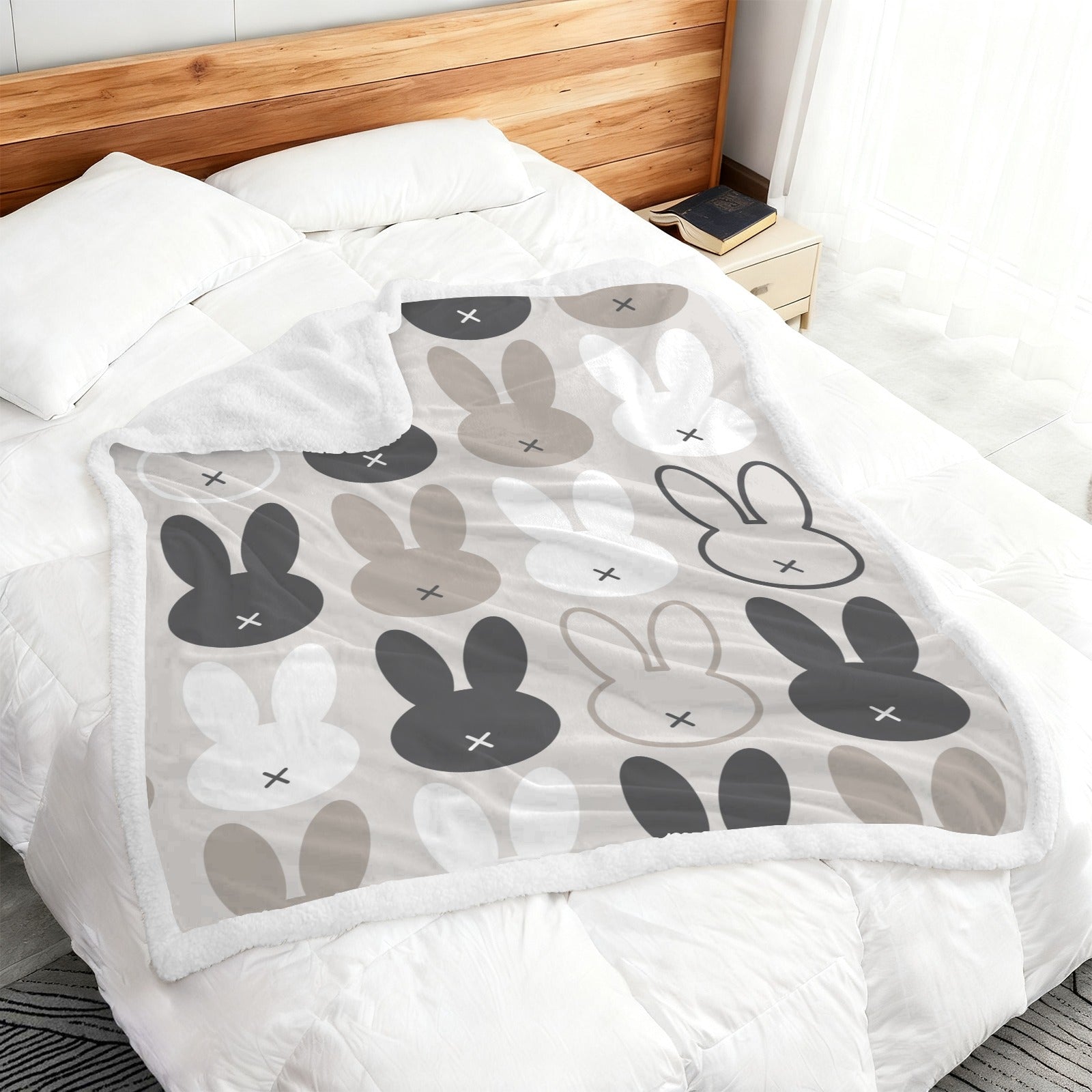 Bunnies - Double-Layer Fleece Blanket 51"x59"