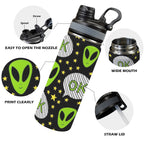 Alien OK - Insulated Water Bottle with Dual-Use Lid (18oz) Insulated Water Bottle with Dual-Use Lid (18oz) Printed Offshore Sci Fi