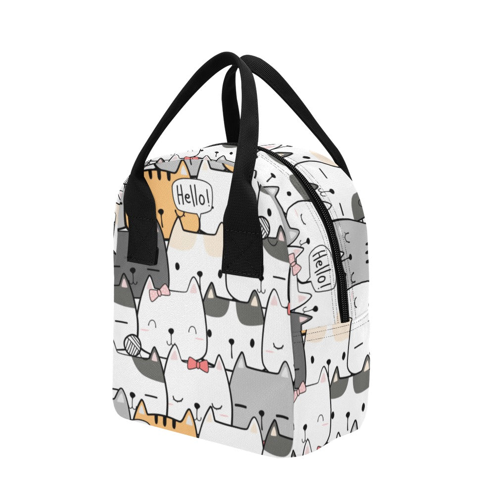 Cat Hello - Zipper Lunch Bag Zipper Lunch Bag Printed Offshore