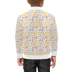 Boho Flowers And Leaves Kids Bomber Jacket Kids Bomber Jacket Plants Printed Offshore