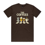 The Coffees, Crossing Road Men's AS Colour T-shirt Dark Chocolate Mens T-shirt Coffee Music Printed In Australia