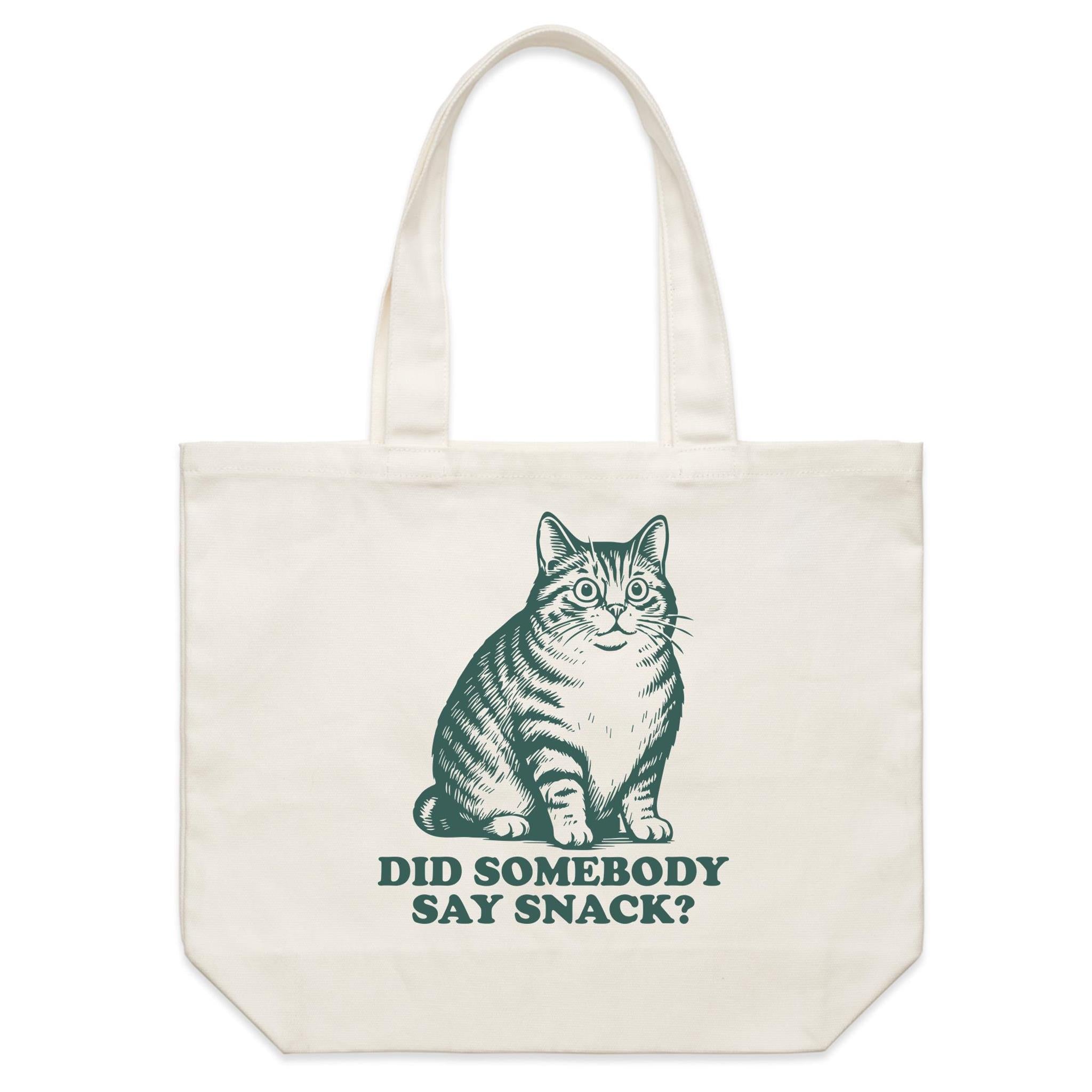 Cat, Did Somebody Say Snack? - Shoulder Canvas Tote Bag