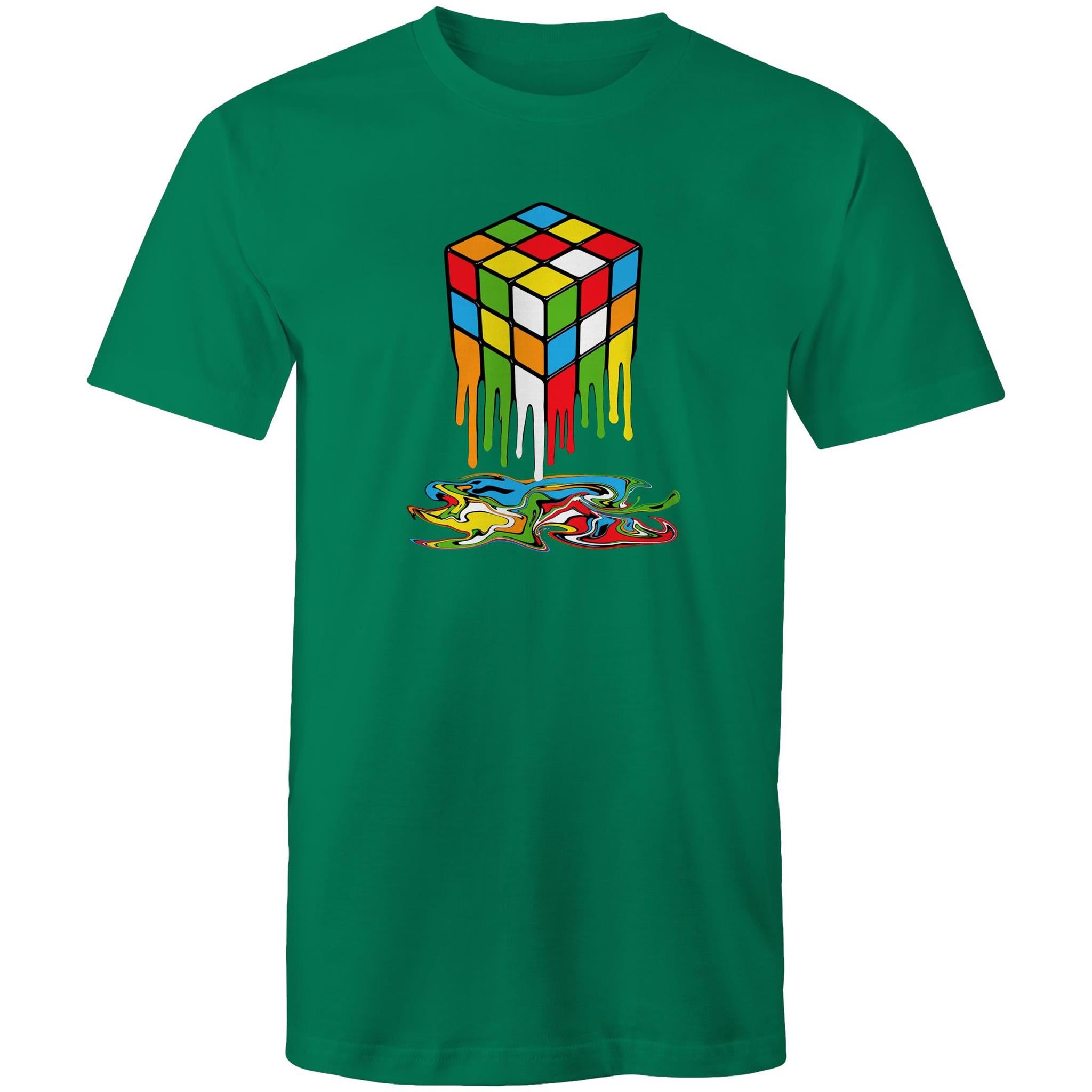Melting Game Cube - Mens T-Shirt Kelly Green Mens T-shirt Games
