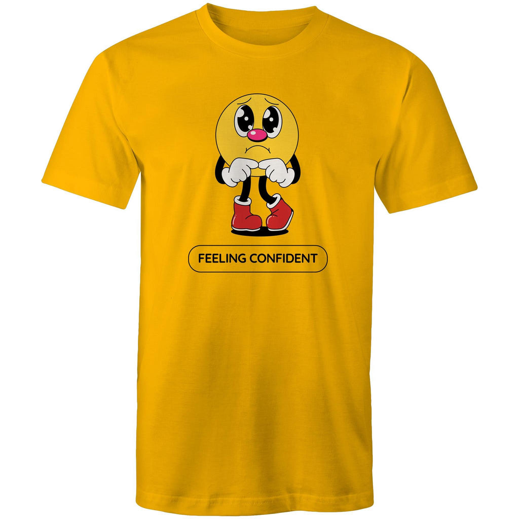 Feeling Confident - Mens T-Shirt Gold Mens T-shirt Printed In Australia
