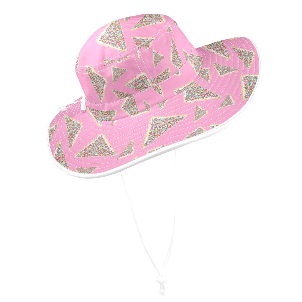 Fairy Bread On Pink Wide Brim Bucket Hat Wide Brim Bucket Hat Food Printed Offshore