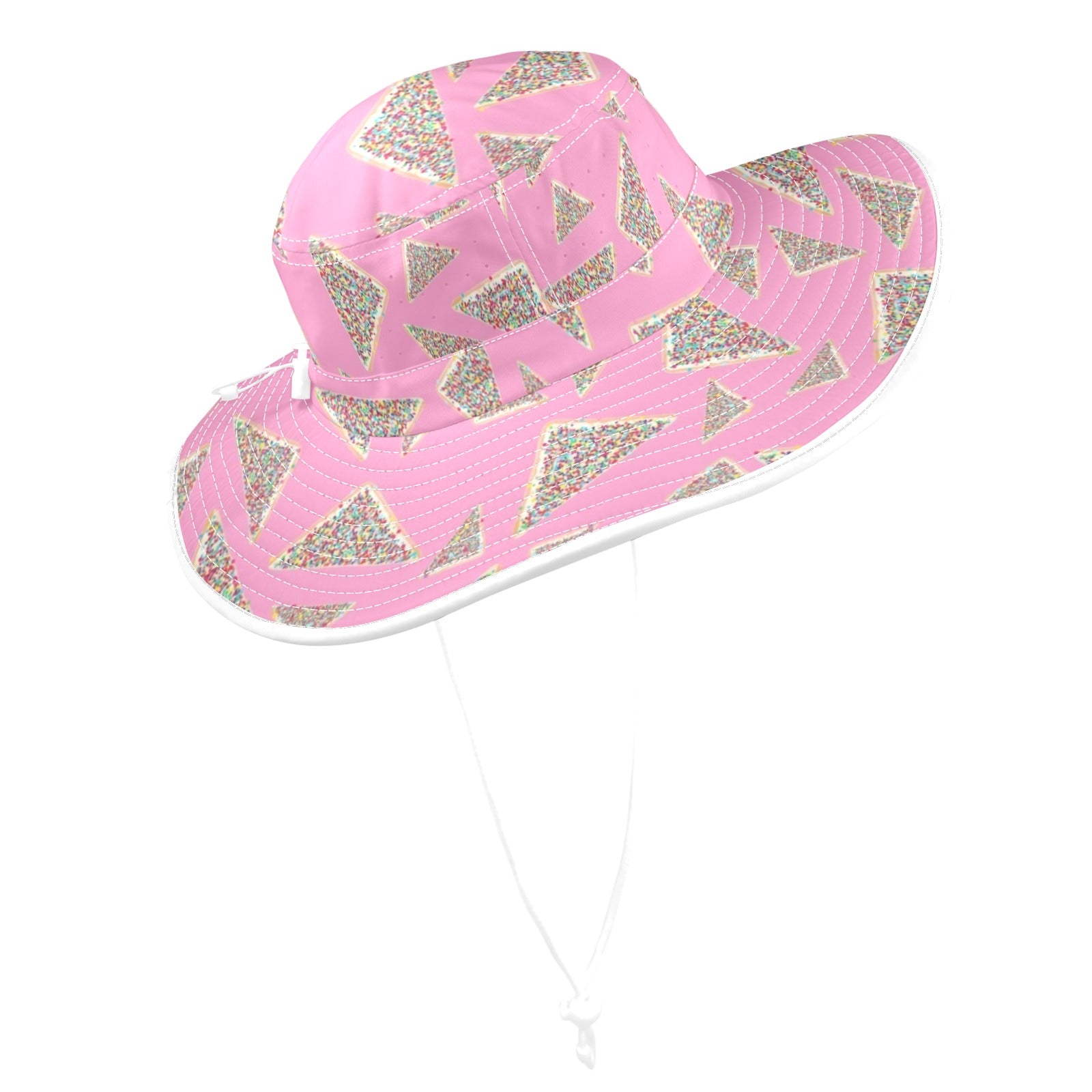Fairy Bread On Pink Wide Brim Bucket Hat Wide Brim Bucket Hat Food Printed Offshore