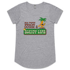 Slow Down And Enjoy Life - Womens Scoop Neck T-Shirt Grey Marle Womens Scoop Neck T-shirt Positivity Printed In Australia