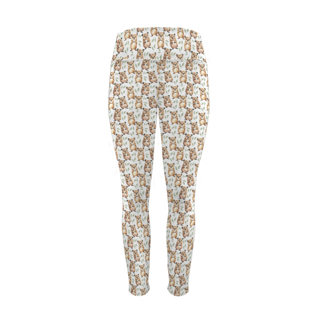 Quokkas Women's High Waist Pockets Yoga Leggings