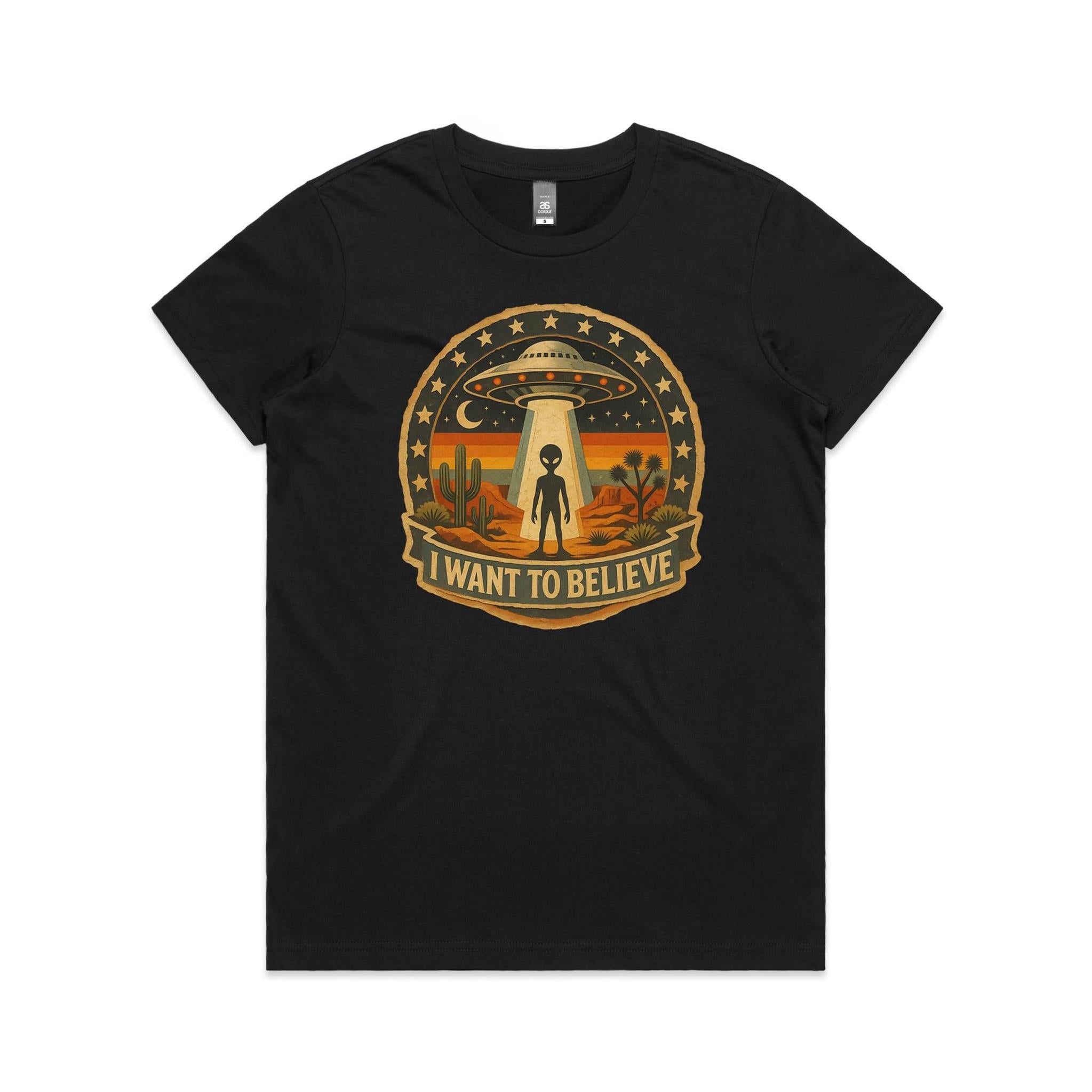 I Want To Believe Vintage UFO Women's AS Colour T-shirt