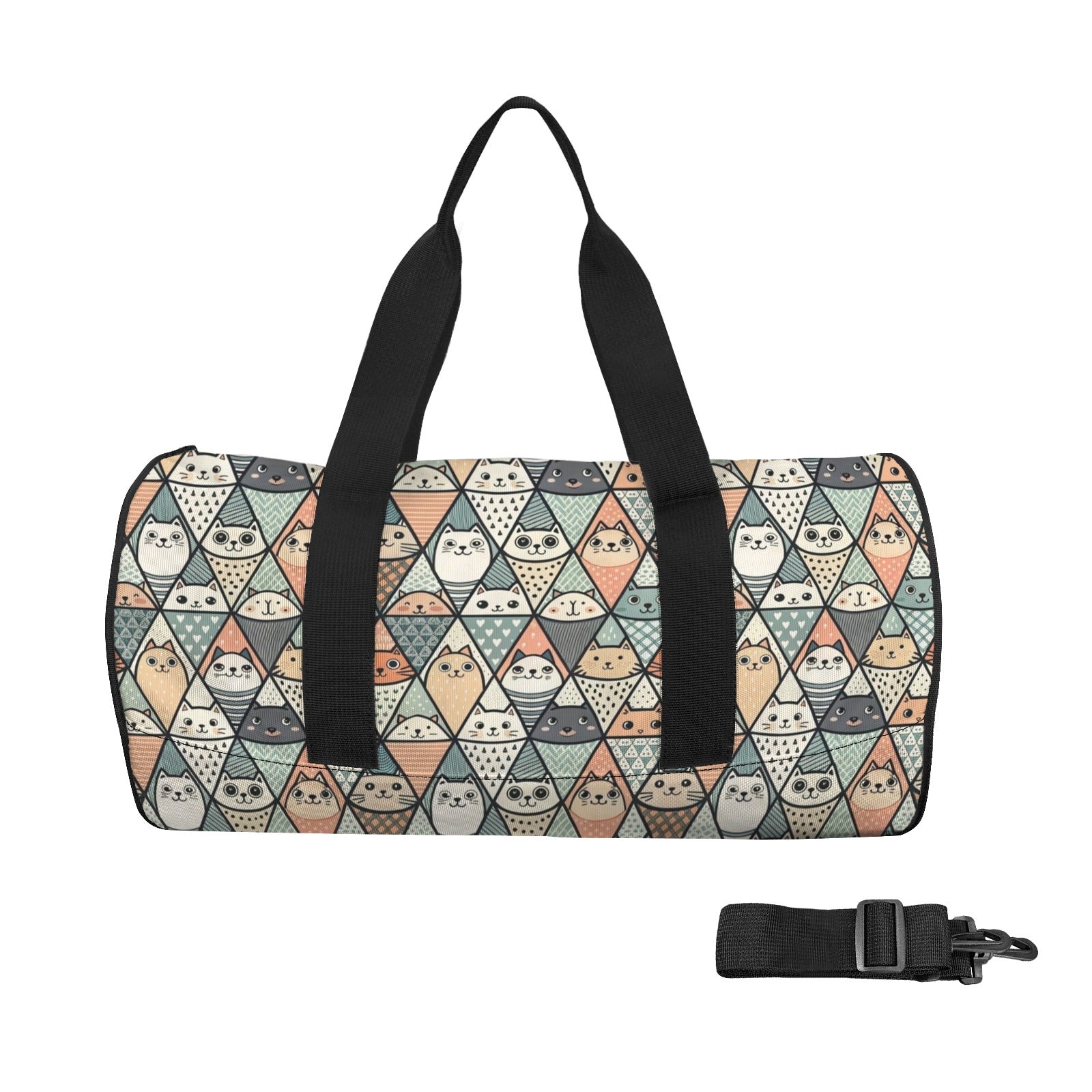 Diamond Cat Pattern Duffle Bag one size Duffle Bag Printed Offshore