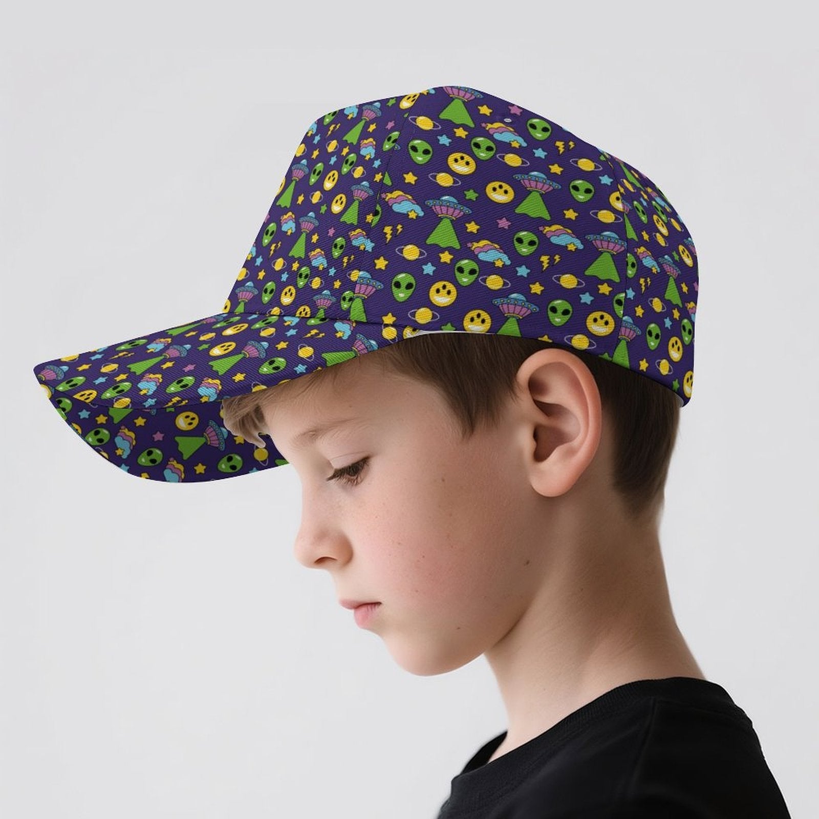 Groovy Alien And UFO Kids Baseball Cap