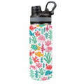 Cartoon Sea Creatures - Insulated Water Bottle with Dual-Use Lid (18oz) One Size Insulated Water Bottle with Dual-Use Lid (18oz) animal Ocean Printed Offshore