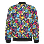 Sticker Music Men's Casual Zip‑Up Bomber Jacket