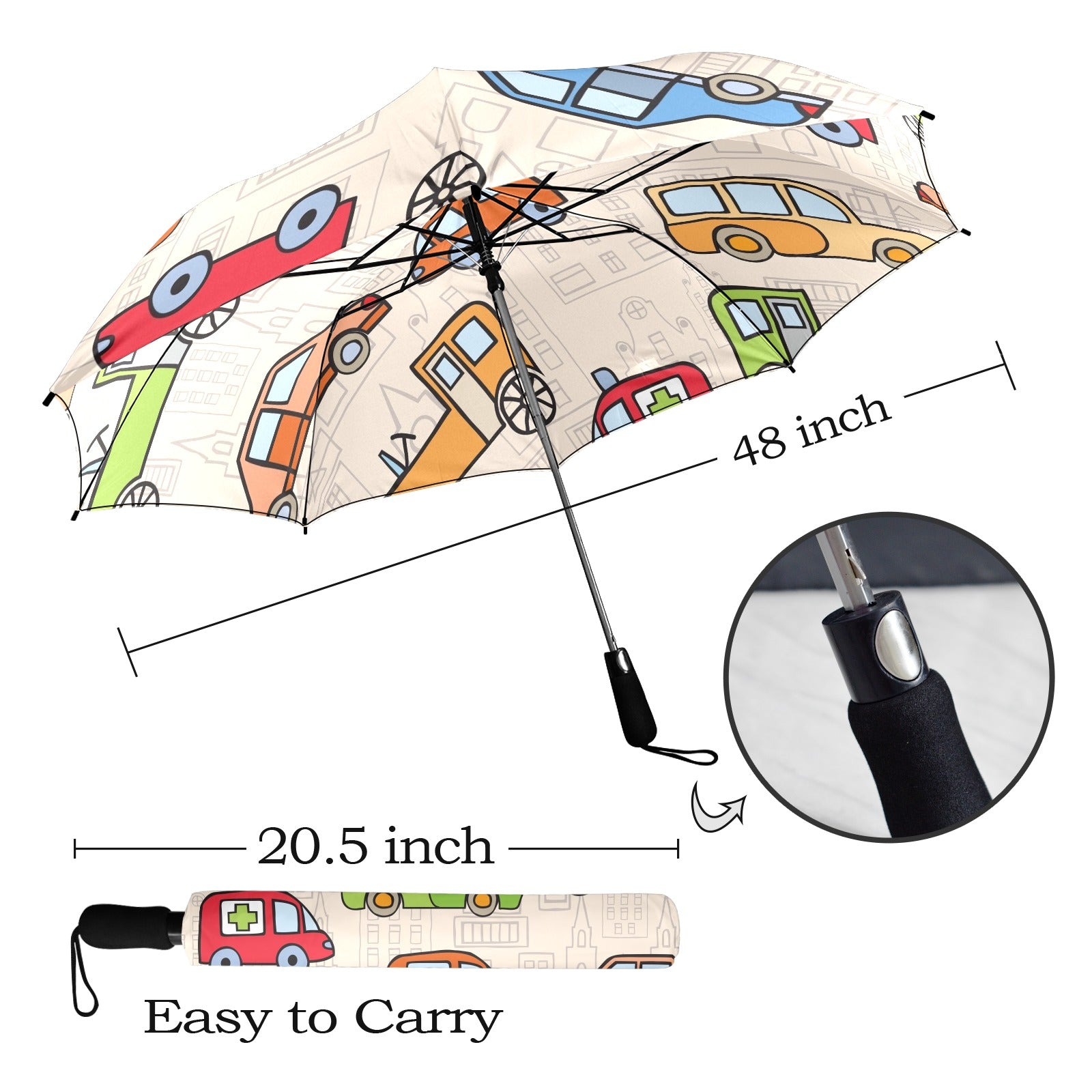 Kids Cars - Semi-Automatic Foldable Umbrella (Model U12) Semi-Automatic Foldable Umbrella (U12)