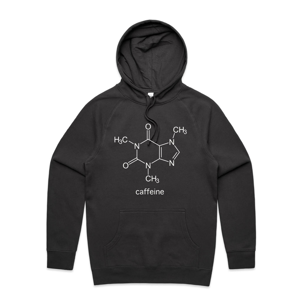 Caffeine Molecule - Mens Hoodie Coal Mens Hoodie Coffee Printed In Australia Science