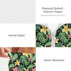 Frangipani Women's Windbreaker Short Set Women's Windbreaker Short Set Plants Printed Offshore
