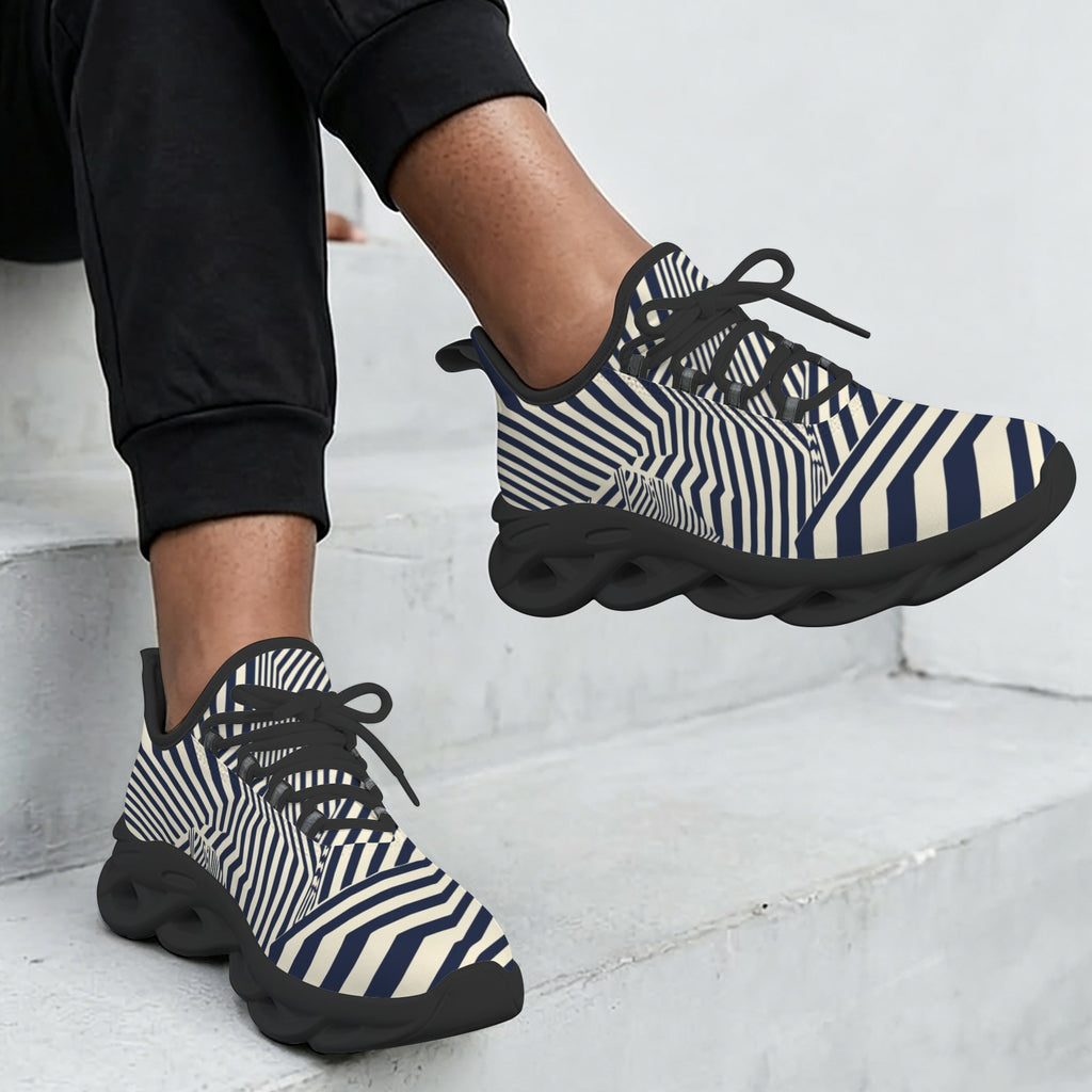 Black Stripes Women's Twisted Sole Sneakers