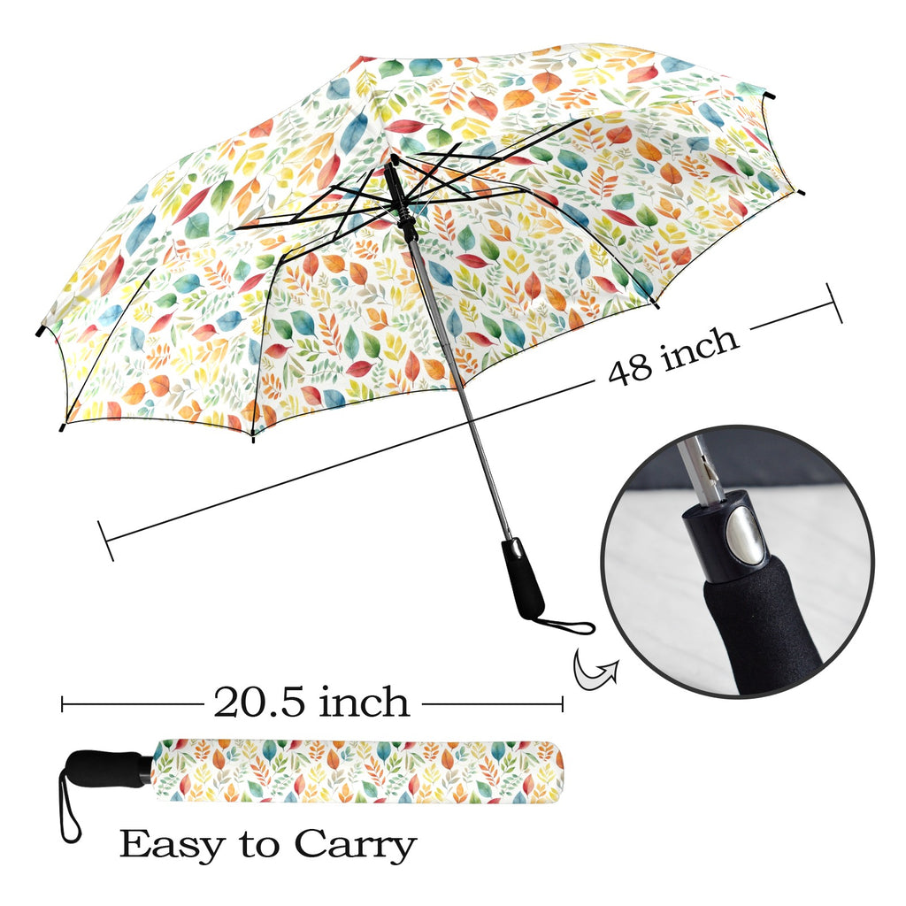 Autumn Leaves - Semi-Automatic Foldable Umbrella (Model U12) Semi-Automatic Foldable Umbrella (U12)
