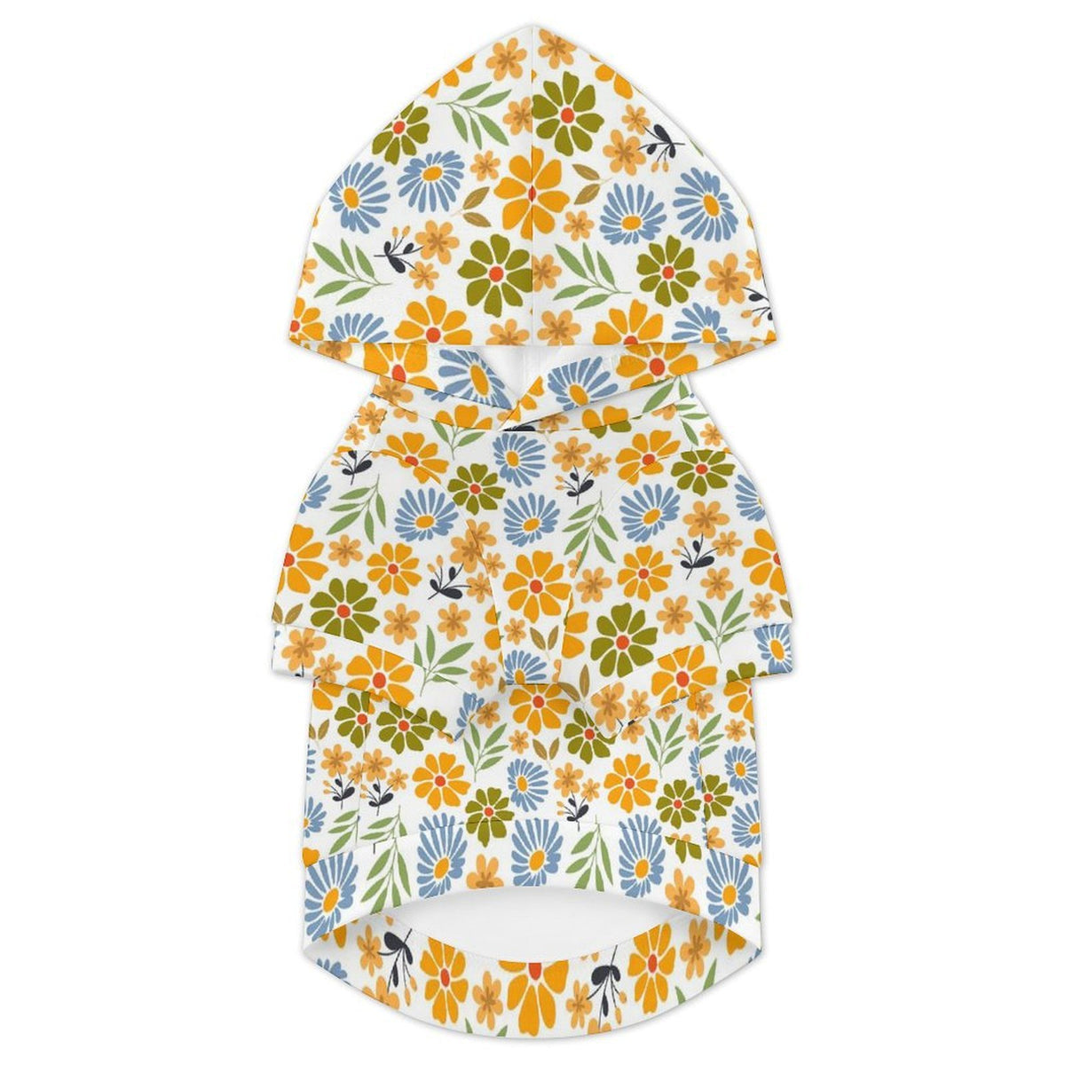 Retro Boho Flower Pet Hoodie (Small Size)